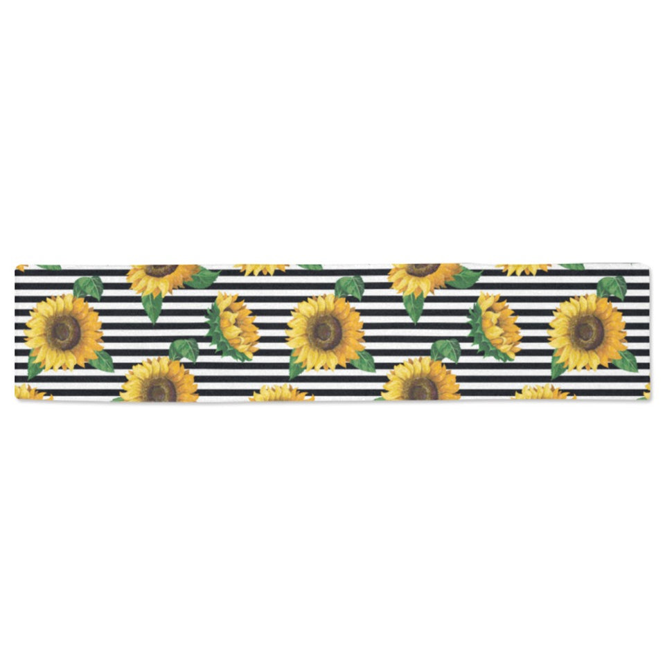 sunflowers ribbon background Table Runner