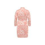 Snake lilies flower pattern Men's Long Sleeve Belted Night Robe