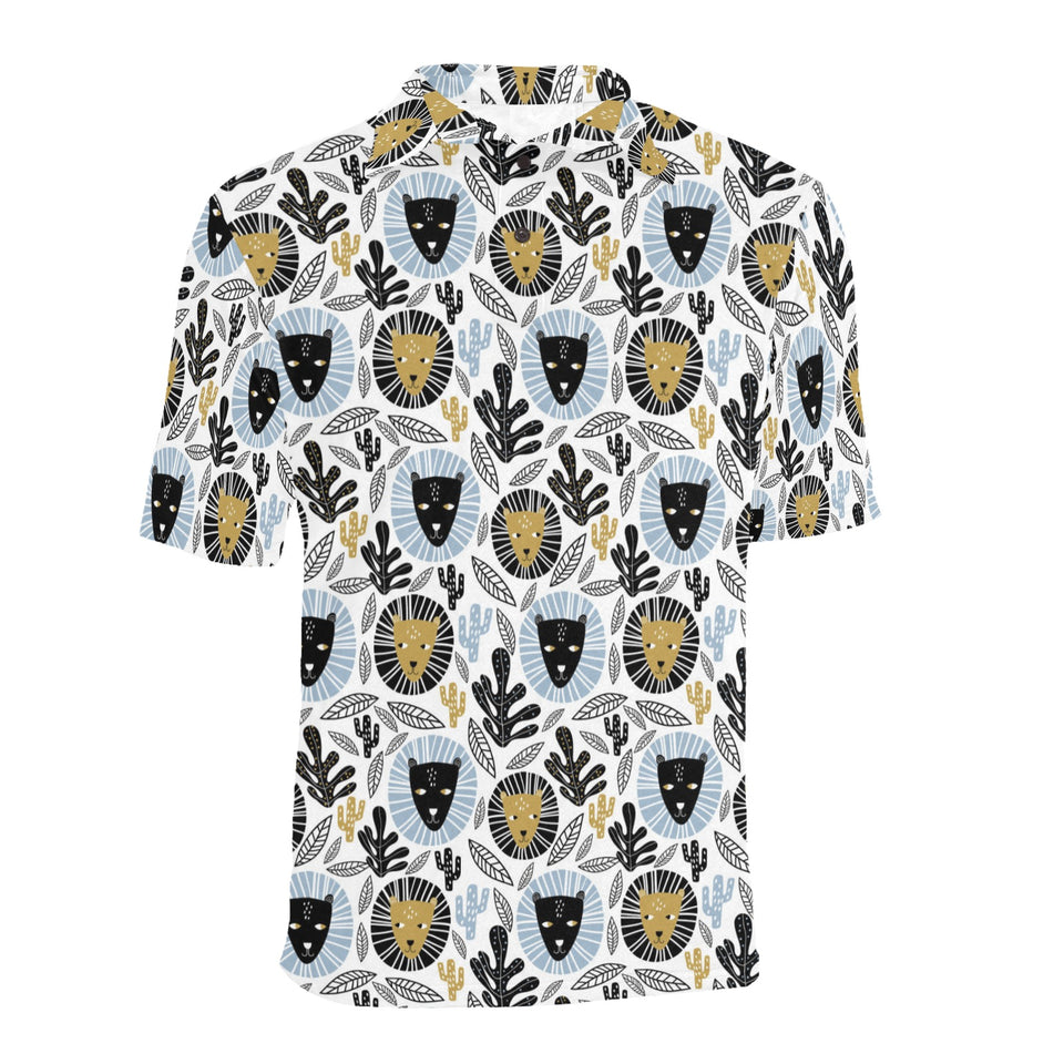 Lion Pattern Print Design 05 Men's All Over Print Polo Shirt