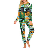 dinosaurs print pattern Women's All Over Print Pajama Set