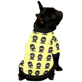 Cute ninja yellow background All Over Print Pet Dog Round Neck Fuzzy Shirt