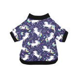 Hand drawn cute unicorn star planet All Over Print Pet Dog Round Neck Fuzzy Shirt