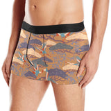 Bonsai bamboo stork japanese pattern brown theme Men's All Over Print Boxer Briefs Men's Underwear