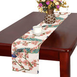 Peacock tropical flower pattern Table Runner