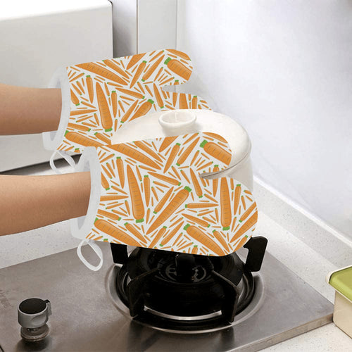 Carrot Pattern Print Design 02 Heat Resistant Oven Mitts