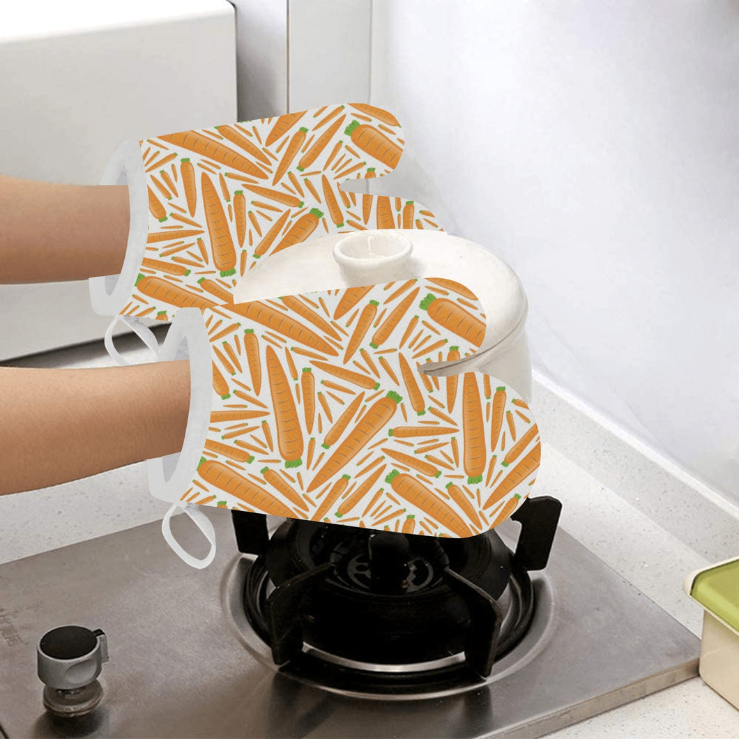 Carrot Pattern Print Design 02 Heat Resistant Oven Mitts