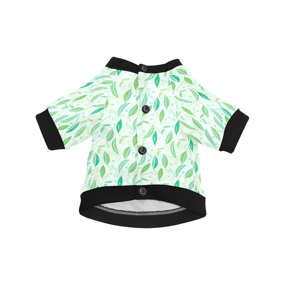 Green Peas Pattern Print Design 01 All Over Print Pet Dog Round Neck Fuzzy Shirt