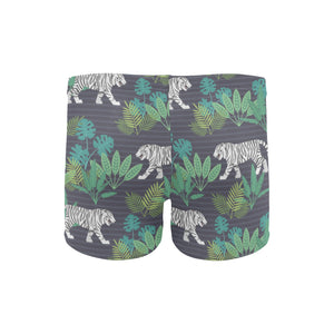 white bengal tigers tropical plant Men's Swimming Trunks