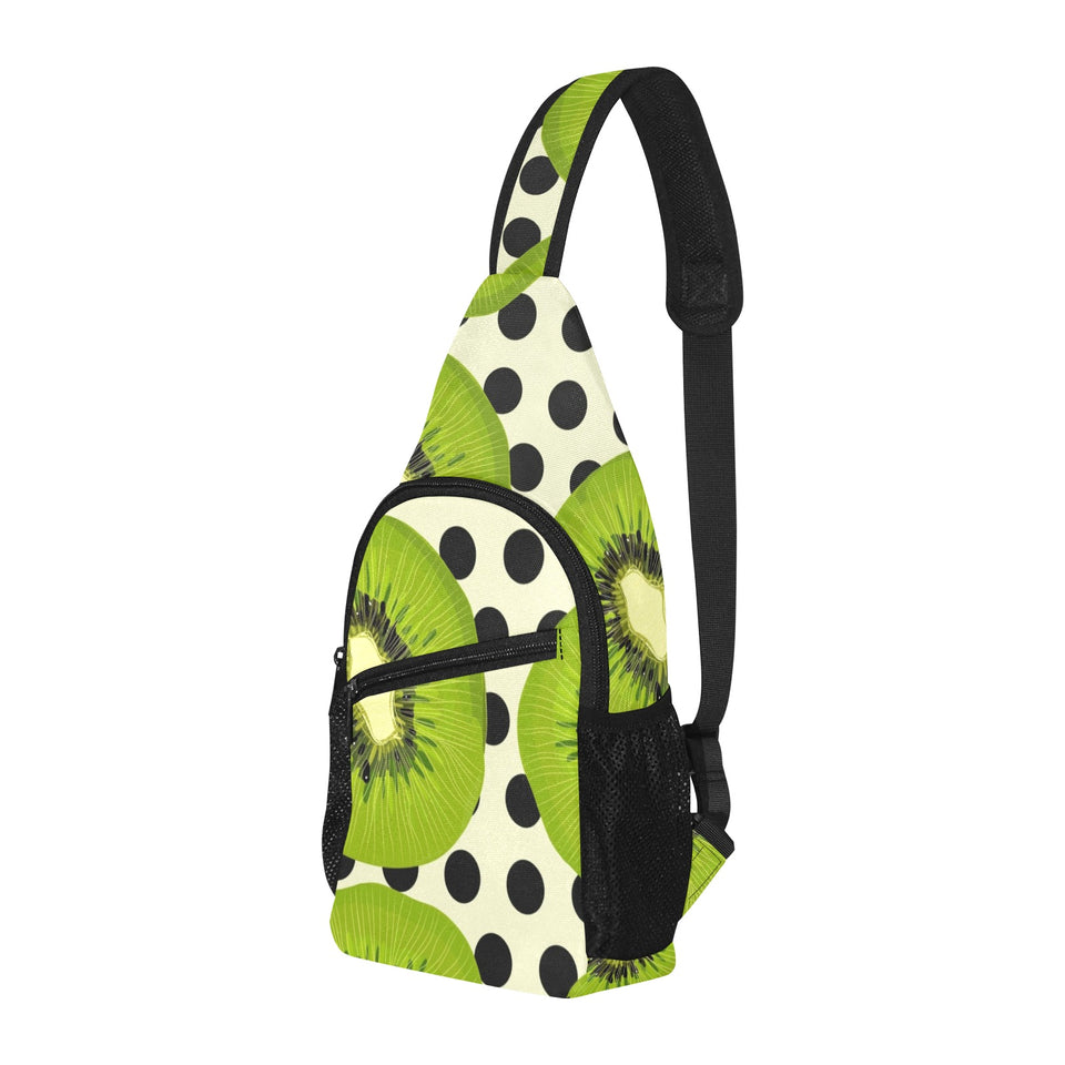kiwi black dot background All Over Print Chest Bag