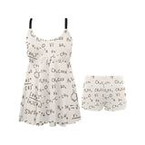 Chemistry Periodic Table Pattern Print Design 04 Chest Sexy Pleated Two Piece Swim Dress