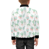 Pastel color cactus pattern Kids' Boys' Girls' Bomber Jacket