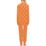 Engine Piston Orange Background Pattern Design 05 Women's All Over Print Pajama Set