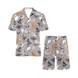Halloween design pattern Men's V-Neck Short Pajama Set