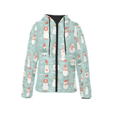 Cute snowman pattern Women's Padded Hooded Jacket