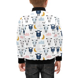 Cute sleeping sheep moon cloud pattern Kids' Boys' Girls' Bomber Jacket