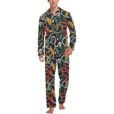 Colorful snake plant pattern Men's Long Pajama Set