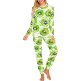 Watercolor kiwi pattern Women's All Over Print Pajama Set