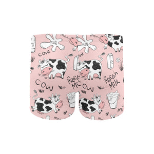 Cows milk product pink background Men's Swimming Trunks