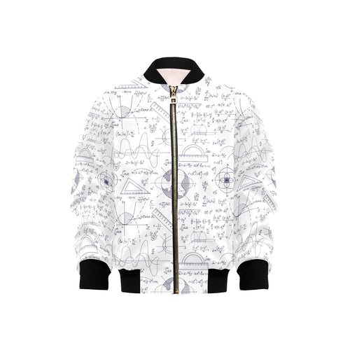 Math Pattern Print Design 03 Kids' Boys' Girls' Bomber Jacket