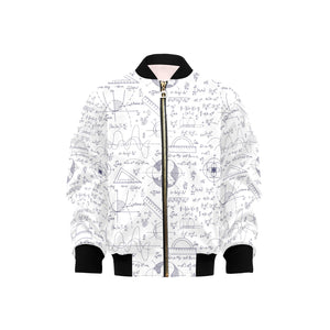 Math Pattern Print Design 03 Kids' Boys' Girls' Bomber Jacket