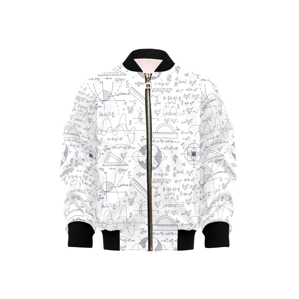 Math Pattern Print Design 03 Kids' Boys' Girls' Bomber Jacket