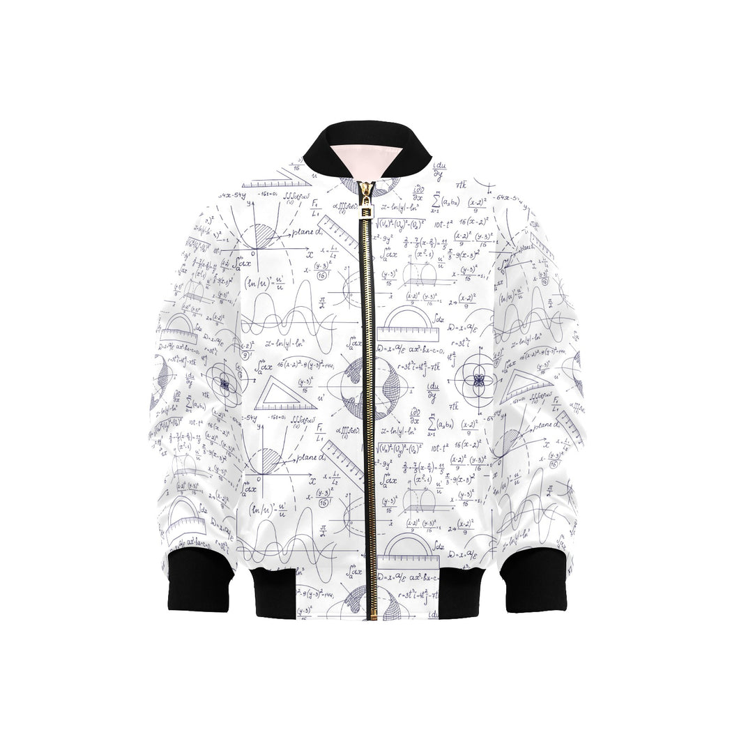 Math Pattern Print Design 03 Kids' Boys' Girls' Bomber Jacket