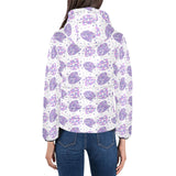 Hedgehog Pattern Print Design 05 Women's Padded Hooded Jacket