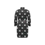 Piano Pattern Print Design 05 Men's Long Sleeve Belted Night Robe
