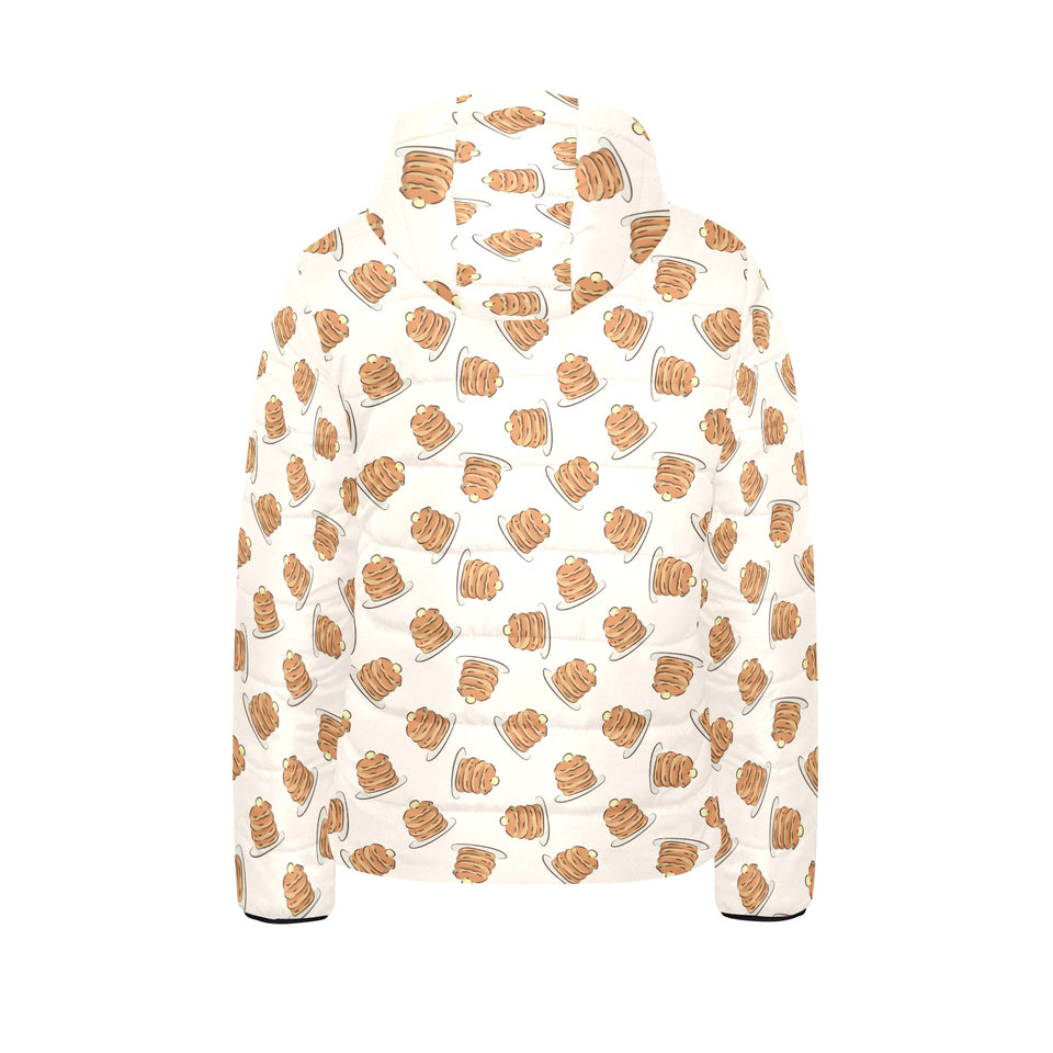 Pancake Pattern Print Design 01 Kids' Boys' Girls' Padded Hooded Jacket