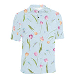 Watercolor Tulips pattern Men's All Over Print Polo Shirt