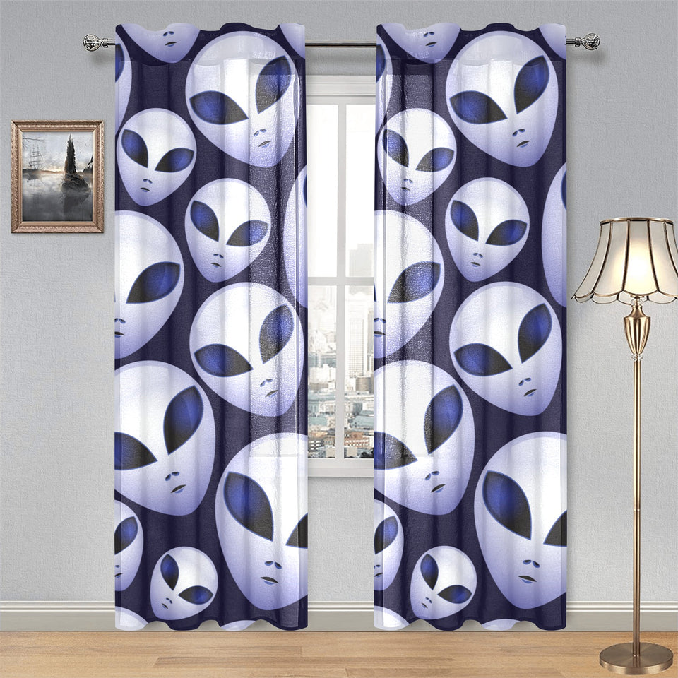 Alien Pattern Print Design 01 Gauze Curtain