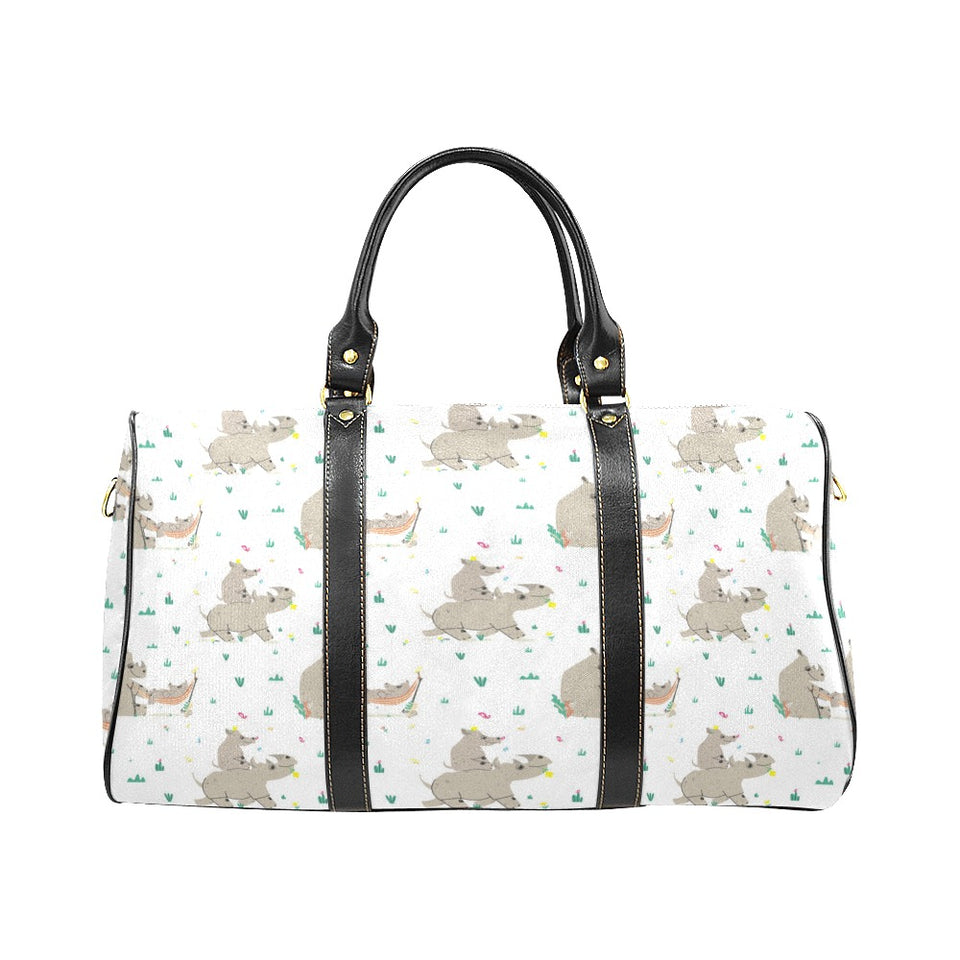 Cute Rhino pattern background Travel Bag
