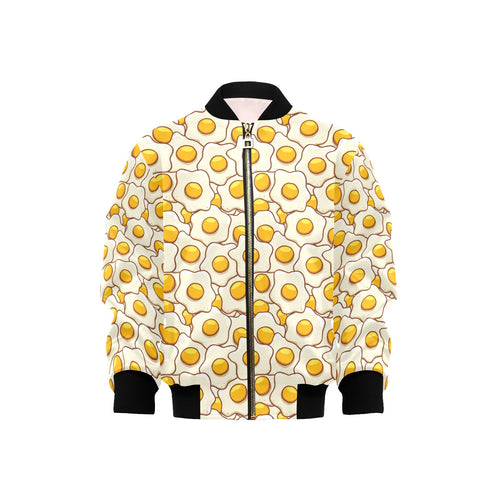 Fried Eggs Pattern Print Design 02 Kids' Boys' Girls' Bomber Jacket
