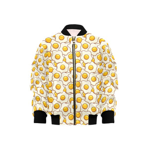 Fried Eggs Pattern Print Design 02 Kids' Boys' Girls' Bomber Jacket