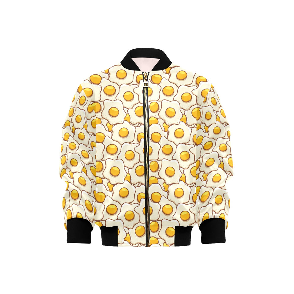Fried Eggs Pattern Print Design 02 Kids' Boys' Girls' Bomber Jacket