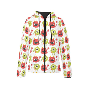 Alien Pattern Print Design 05 Women's Padded Hooded Jacket
