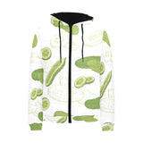 Cucumber sketch pattern Men's Padded Hooded Jacket