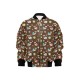 Snail Pattern Print Design 03 Kids' Boys' Girls' Bomber Jacket