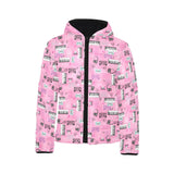 Piano Pattern Print Design 01 Kids' Boys' Girls' Padded Hooded Jacket