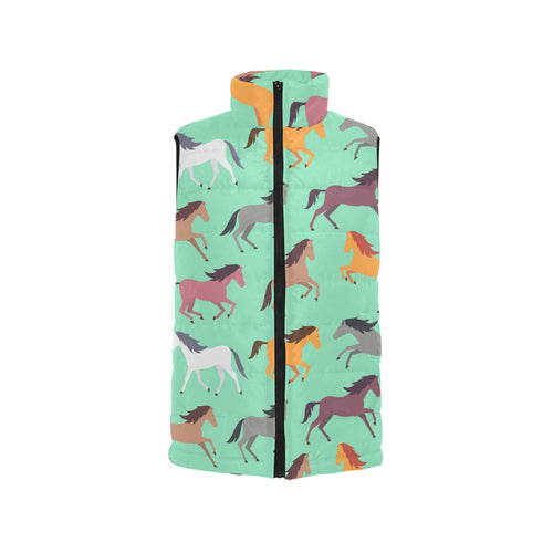 Colorful horses pattern Men's Padded Vest