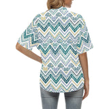 zigzag  chevron paint design pattern Women's All Over Print Hawaiian Shirt