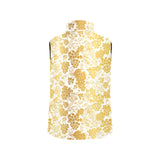 Gold grape pattern Women's Padded Vest
