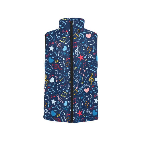 Music Notes Pattern Print Design 03 Men's Padded Vest