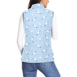 Seagull Pattern Print Design 02 Women's Padded Vest