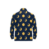 Moon star pattern Men's Long Sleeve Polo Shirt
