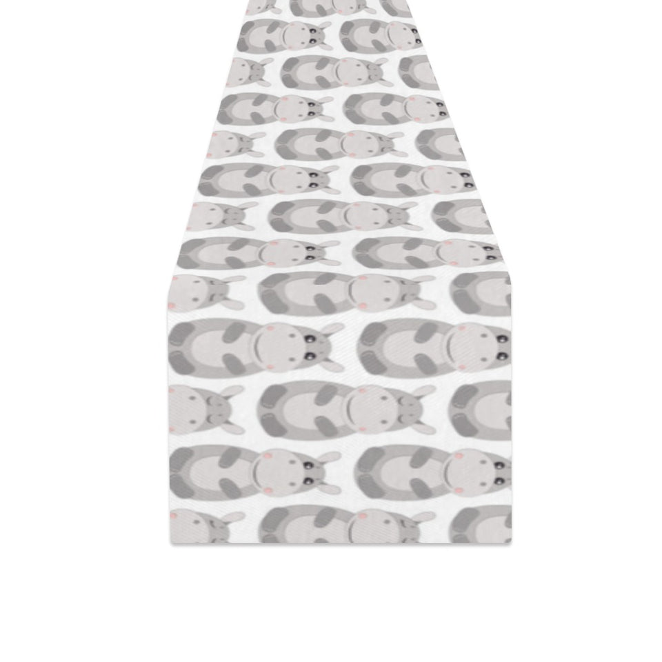 Hippopotamus Pattern Print Design 05 Table Runner