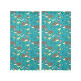 Hedgehog Pattern Print Design 01 Gauze Curtain