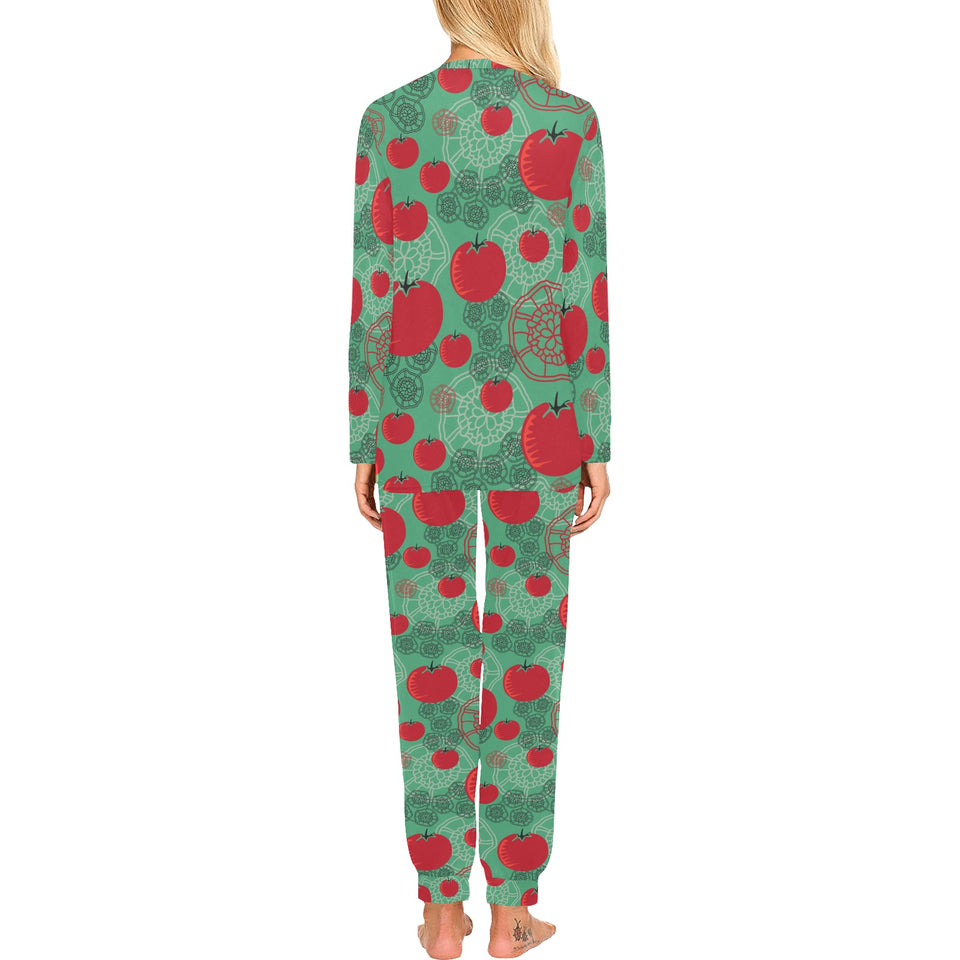Tomato design pattern Women's All Over Print Pajama Set
