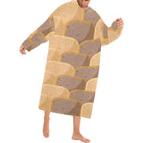 Bread Toast Pattern Print Design 04 Blanket Robe with Sleeves