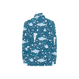 Cute shark pattern Women's Long Sleeve Polo Shirt